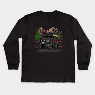 Land Cruiser Adventure Seeker- Black Kids Long Sleeve T-Shirt